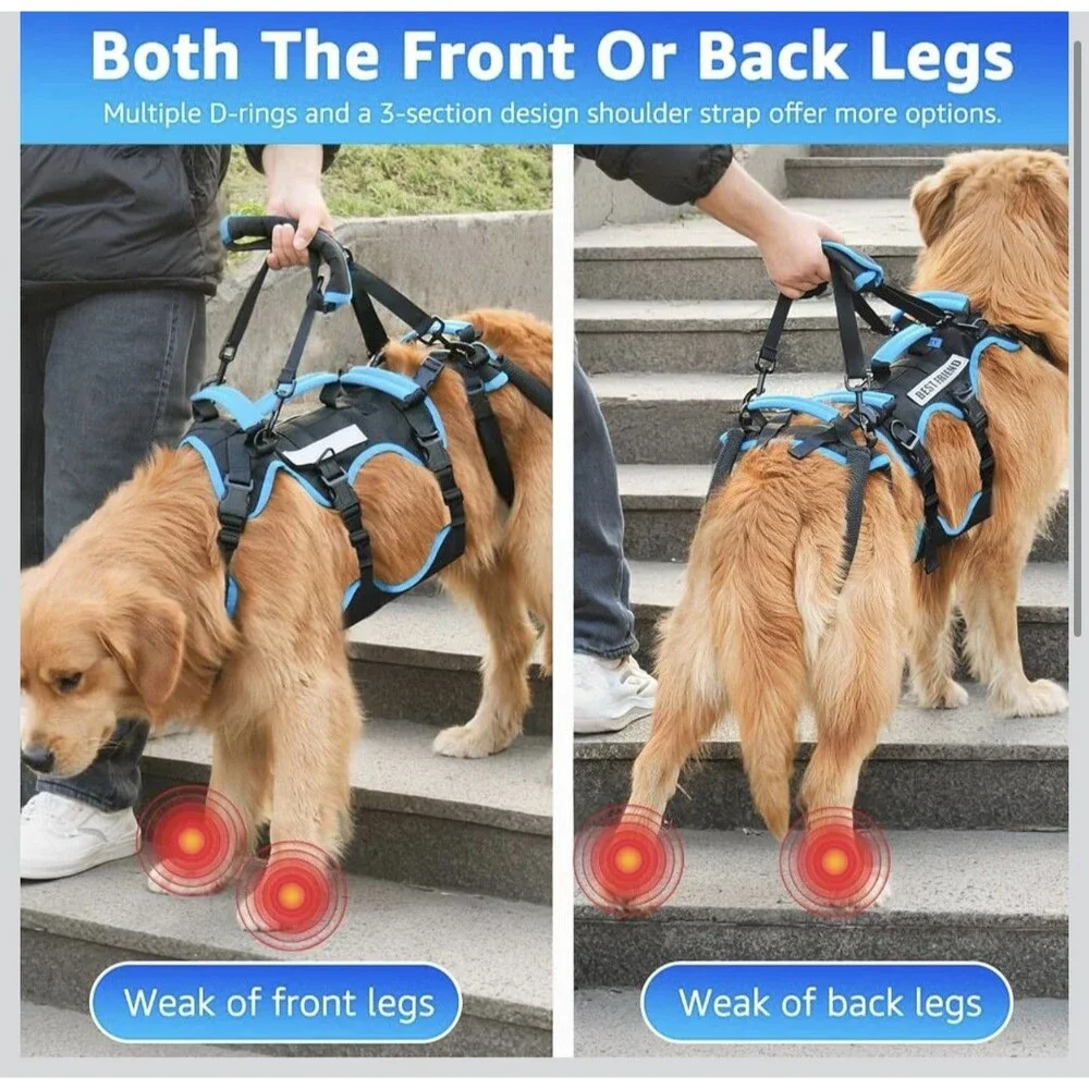 Dog Lift Harness Large 2-in-1 Full Body Sling Support for Large Male Dogs